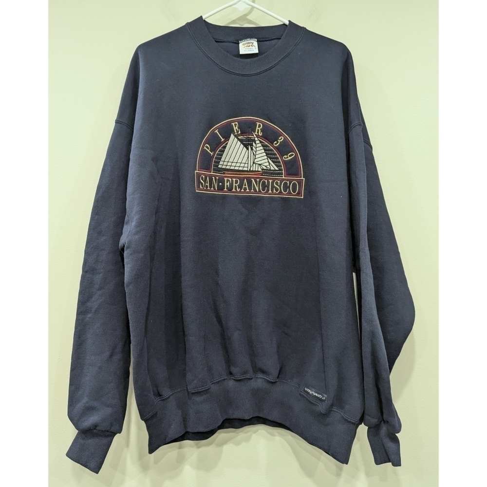 Vintage 90's Crazy Shirts Hawaii San Francisco Embroidered Sweatshirt Size XL